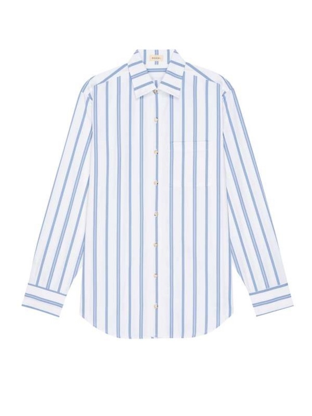 Donni Blue & white striped cotton button down the pop shirt XS 0/2